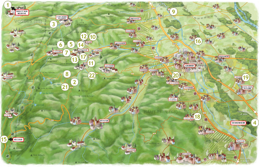 La carte des producteurs du Cellier des Montagnes